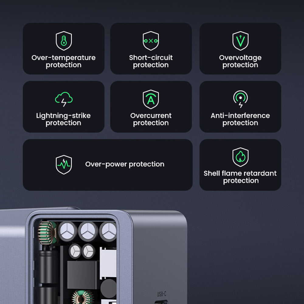 Ugreen - Wall Charger Nexode S X503 (35041) - Type-C, GaN, Fast Charging, 30W, 3A, PD3.0, QC4.0+ - Grey
