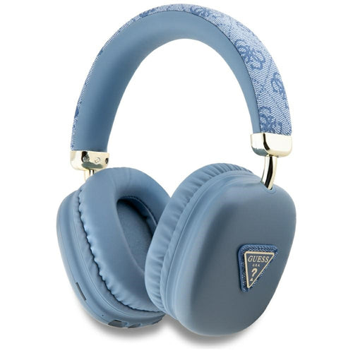 Guess Casti Guess Wireless 4G Gold Triangle Logo (GUBHK1P4TPB), Bluetooth 5.3, USB-C, AUX, On-ear, 400mAh, IPX4, Albastr