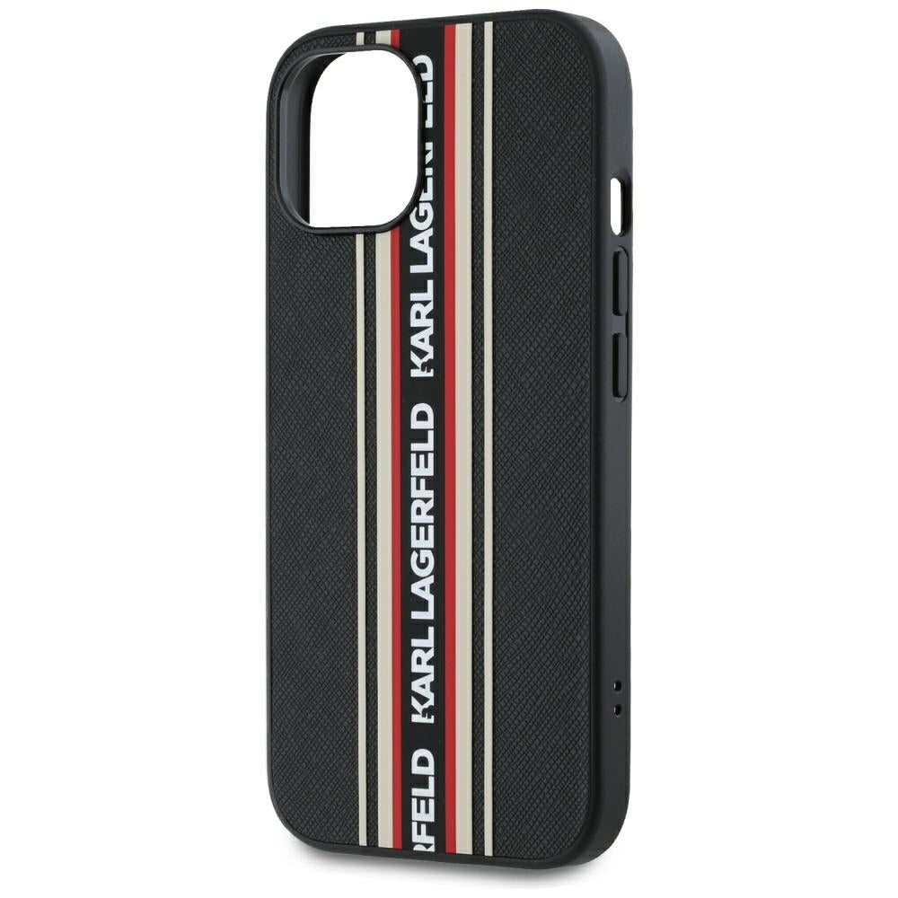 Karl Lagerfeld - Saffiano Athleisure Stripes Cord (KLHCP15SPAMSCNSR) - iPhone 15 - Red