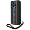 Karl Lagerfeld - Saffiano Athleisure Stripes Cord (KLHCP15LPAMSCNSR) - iPhone 15 Pro - Red
