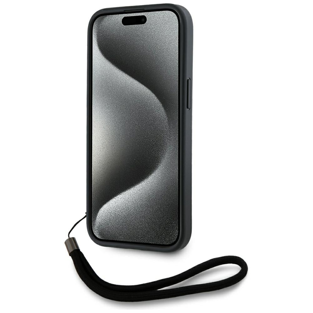 Karl Lagerfeld - Saffiano Athleisure Stripes Cord (KLHCP15LPAMSCNSP) - iPhone 15 Pro - Pink