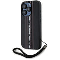 Karl Lagerfeld - Saffiano Athleisure Stripes Cord (KLHCP15LPAMSCNSP) - iPhone 15 Pro - Pink