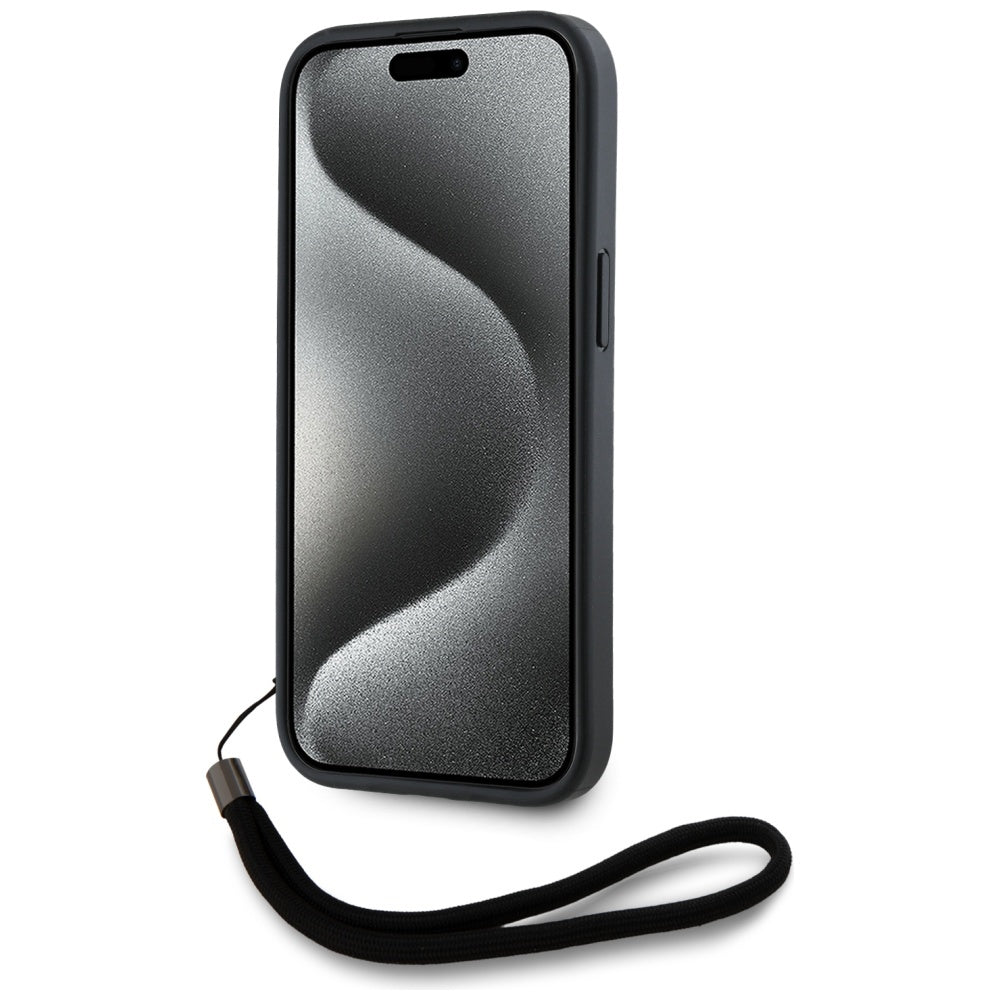 Karl Lagerfeld - Saffiano Athleisure Stripes Cord (KLHCP15XPAMSCNSR) - iPhone 15 Pro Max - Red