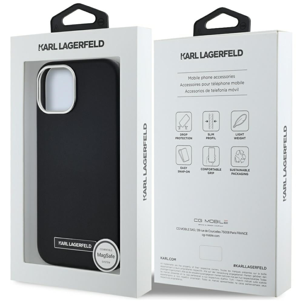 Karl Lagerfeld - Leather MagSafe (KLHMP15SPGMSRPK) - iPhone 15 - FW Metal Plate