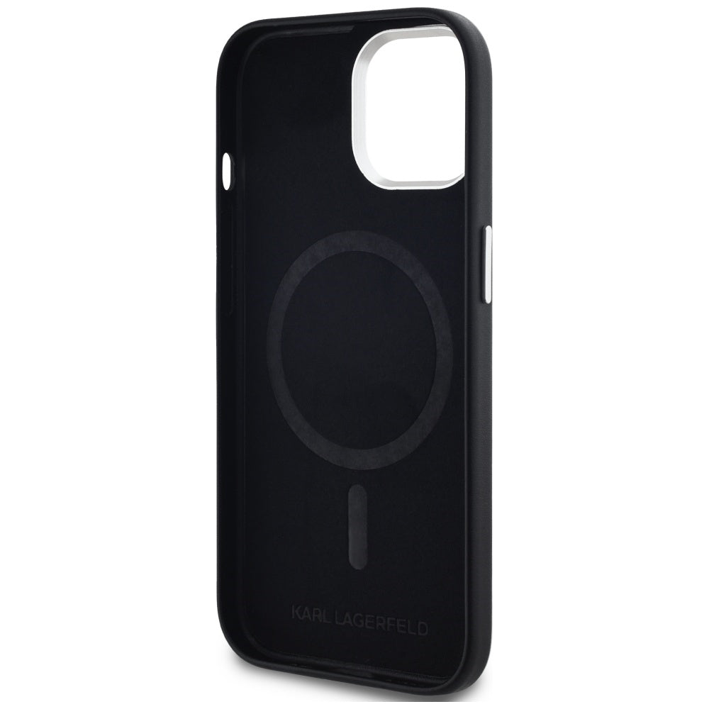 Karl Lagerfeld - Leather MagSafe (KLHMP15SPGMSRPK) - iPhone 15 - FW Metal Plate