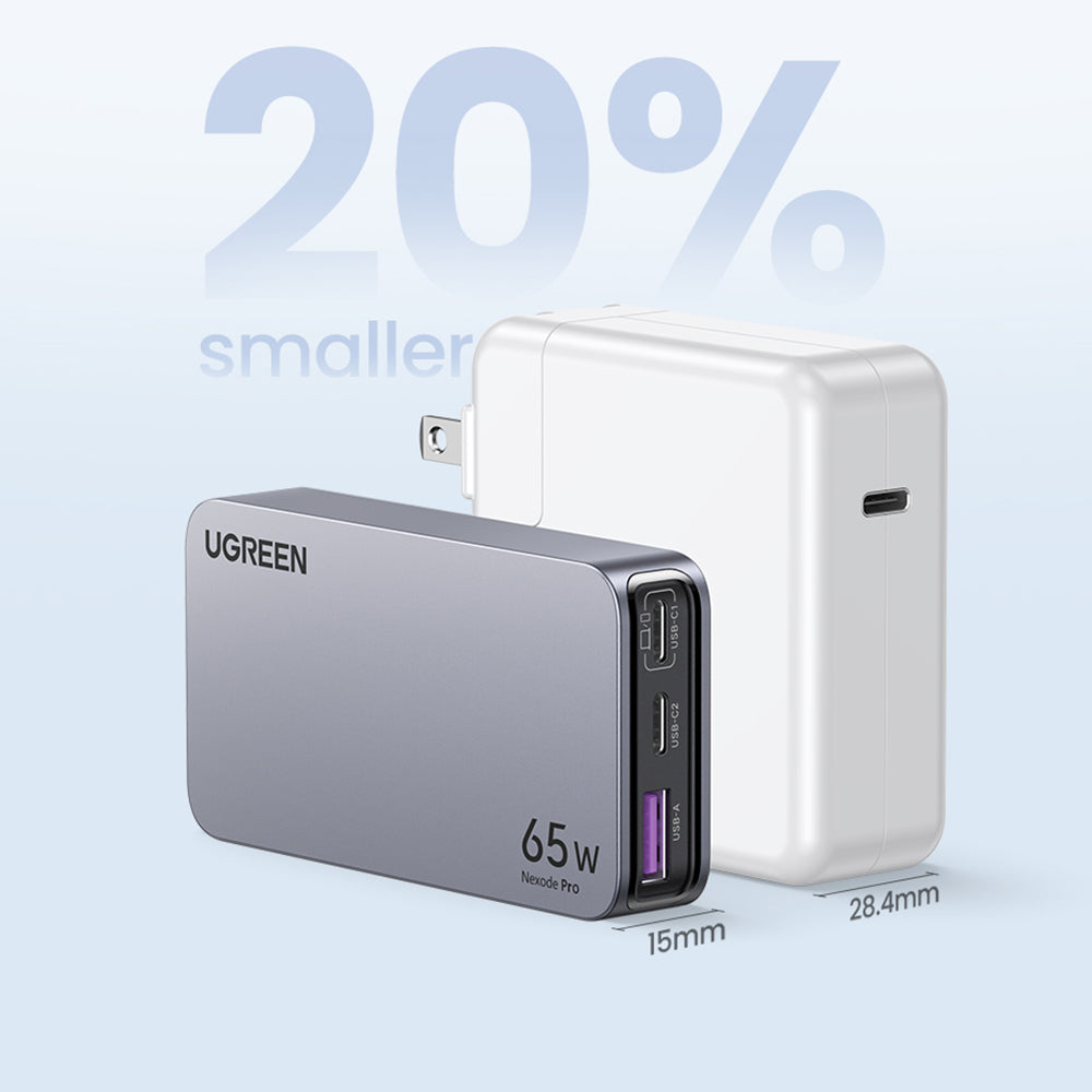 Ugreen - Wall Charger Nexode Pro X753 (25356) - GaN, Fast Charging, Ultra-Slim, USB, 2x Type-C, 65W, 3A, PD3.0, QC4.0+ -