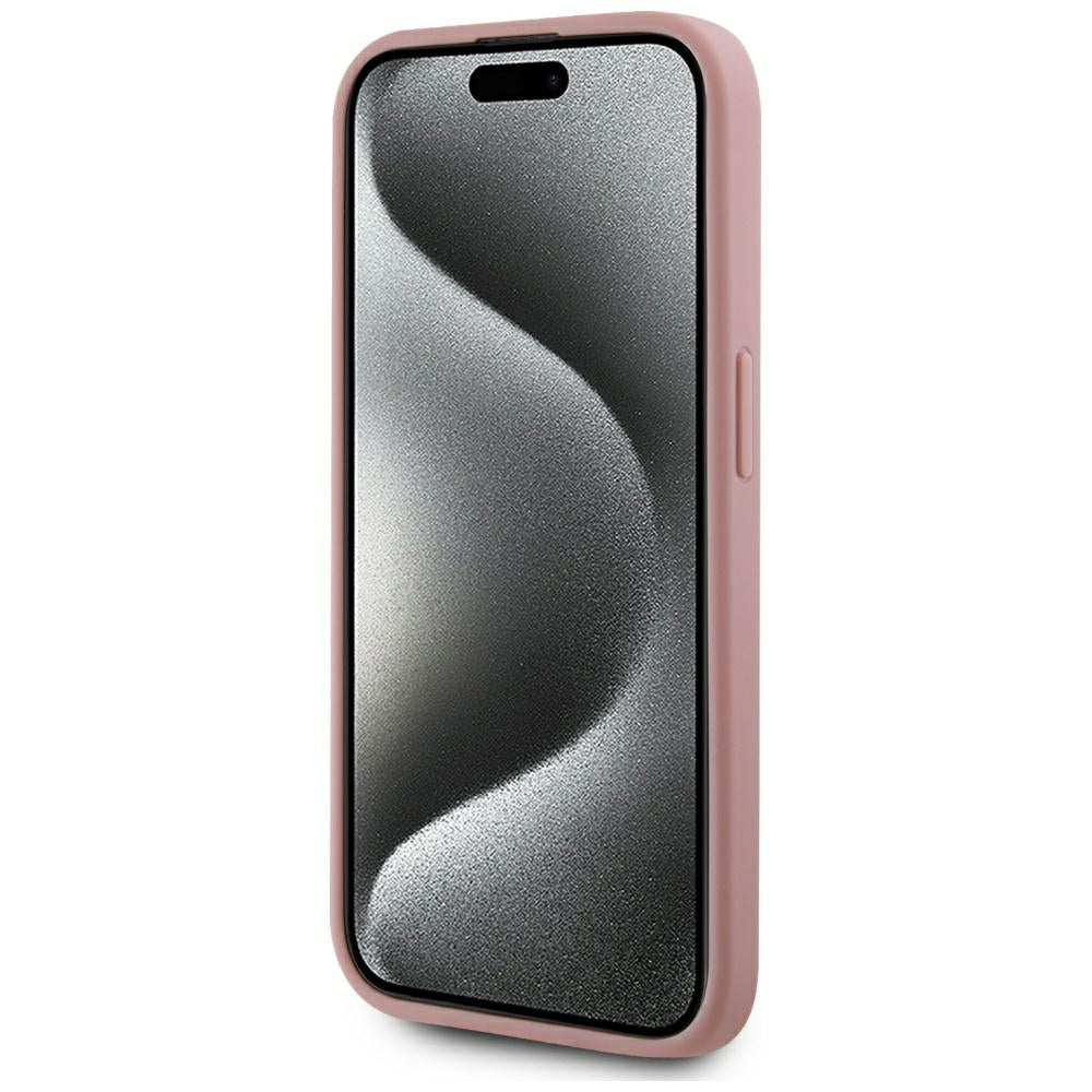 Karl Lagerfeld - Hardcase Leather (KLHCP15XPFMFBKMP) - iPhone 15 Pro Max - Pink Metal Signature