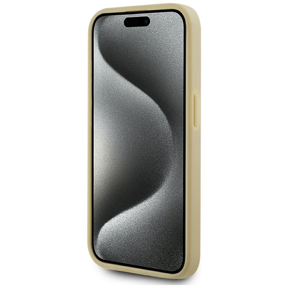 Karl Lagerfeld - Hardcase Leather (KLHCP15LPFMFBKMD) - iPhone 15 Pro - Gold Metal Signature