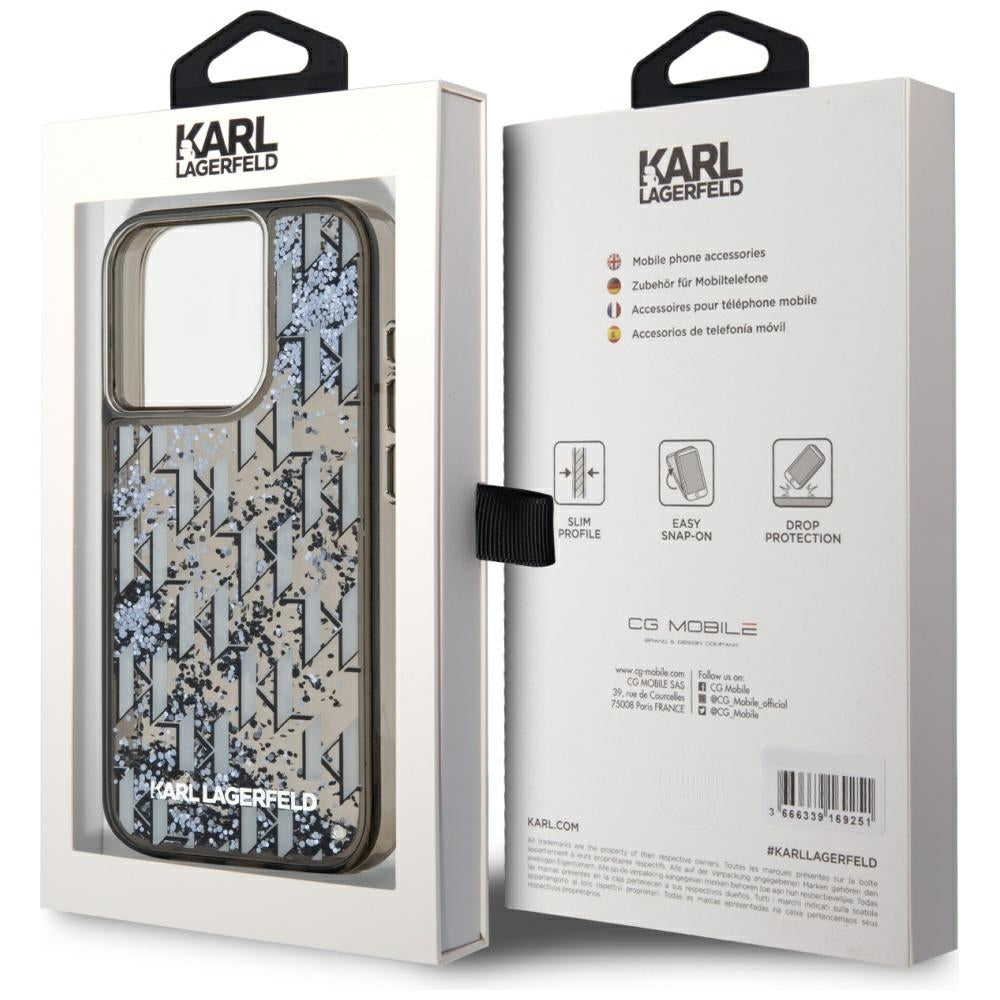 Karl Lagerfeld - Hardcase Liquid Glitter (KLHCP15XLKLGKCCK) - iPhone 15 Pro Max - Monogram