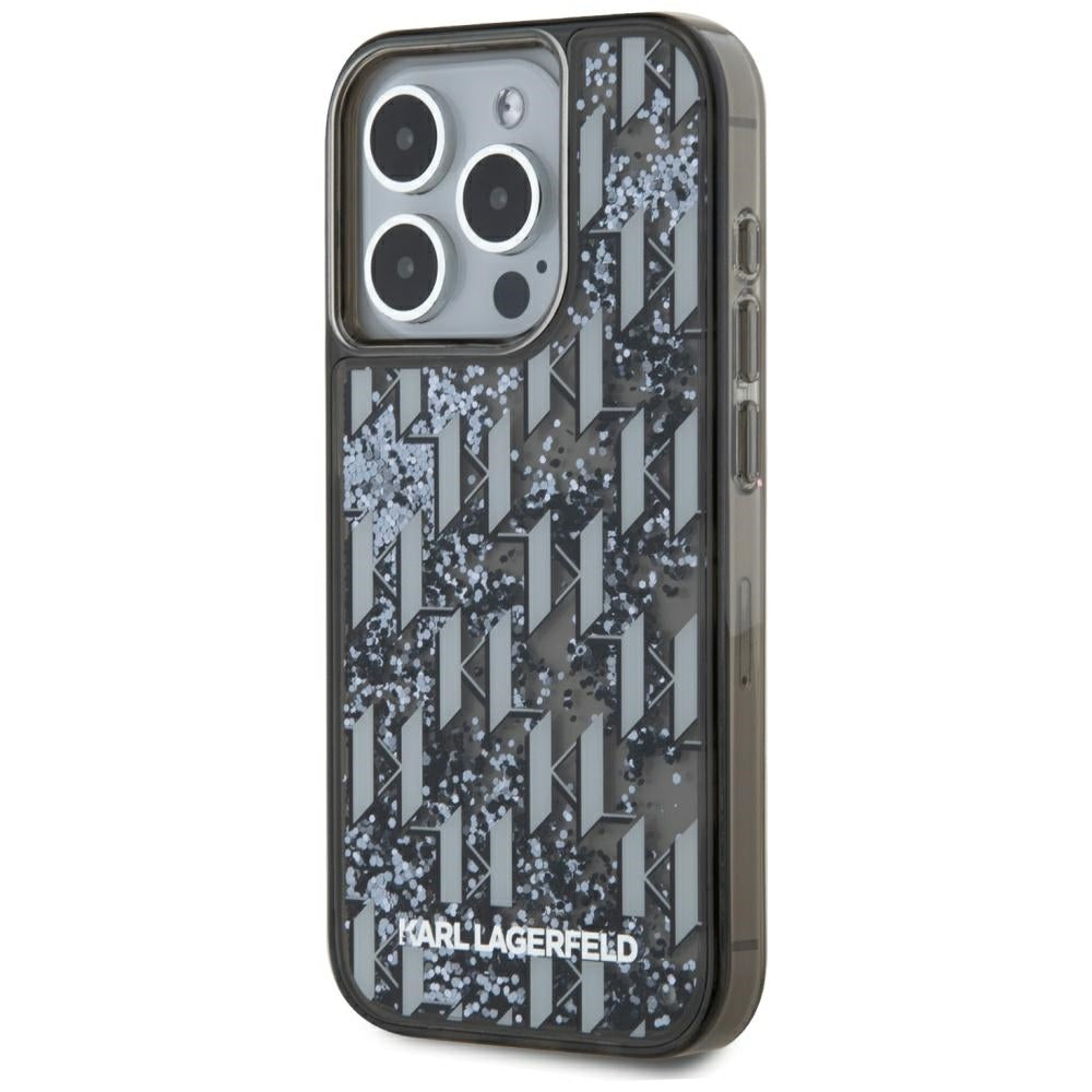 Karl Lagerfeld - Hardcase Liquid Glitter (KLHCP15XLKLGKCCK) - iPhone 15 Pro Max - Monogram