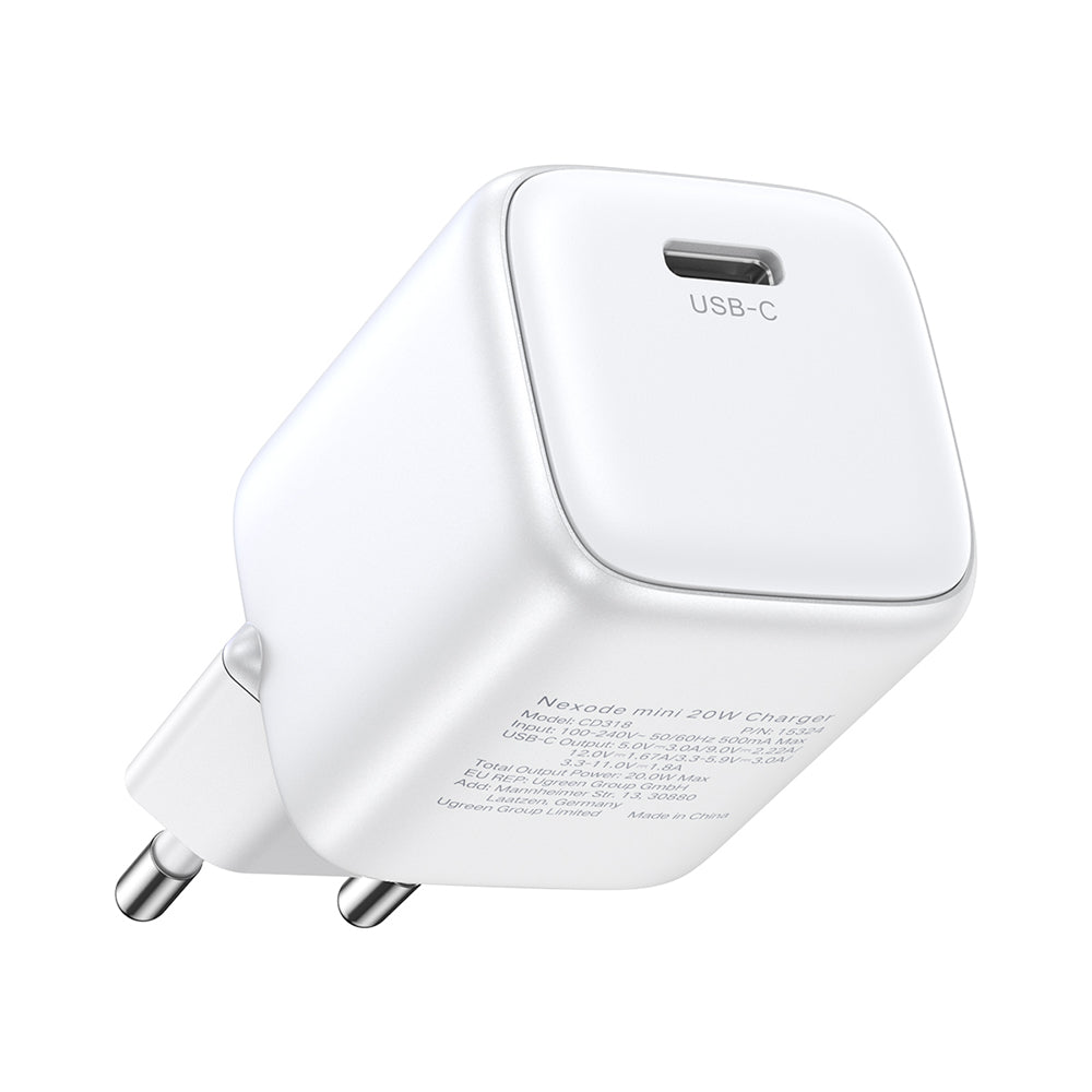 Ugreen - Wall Charger Nexode CD319 (15326) - Fast Charging, GaN, USB-C, 30W, 3A, QC4.0, PD3.0 - White
