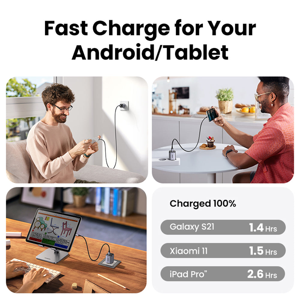 Ugreen - Wall Charger Nexode CD318 (90664) - USB-C, GaN, Fast Charging, 20W, 3A, QC4.0+ - Grey