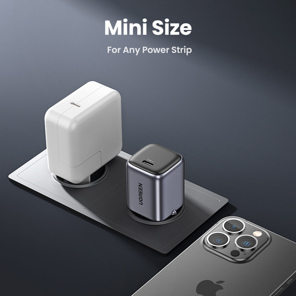 Ugreen - Wall Charger Nexode CD318 (90664) - USB-C, GaN, Fast Charging, 20W, 3A, QC4.0+ - Grey