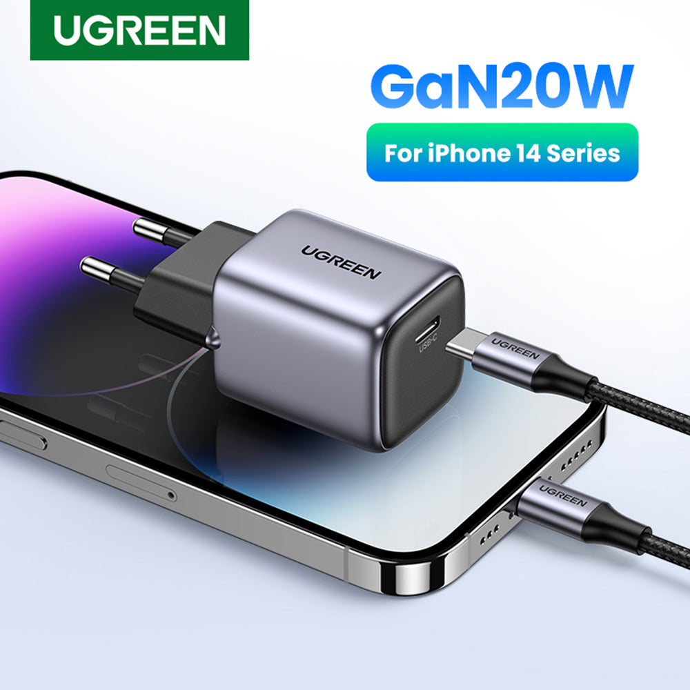 Ugreen - Wall Charger Nexode CD318 (90664) - USB-C, GaN, Fast Charging, 20W, 3A, QC4.0+ - Grey