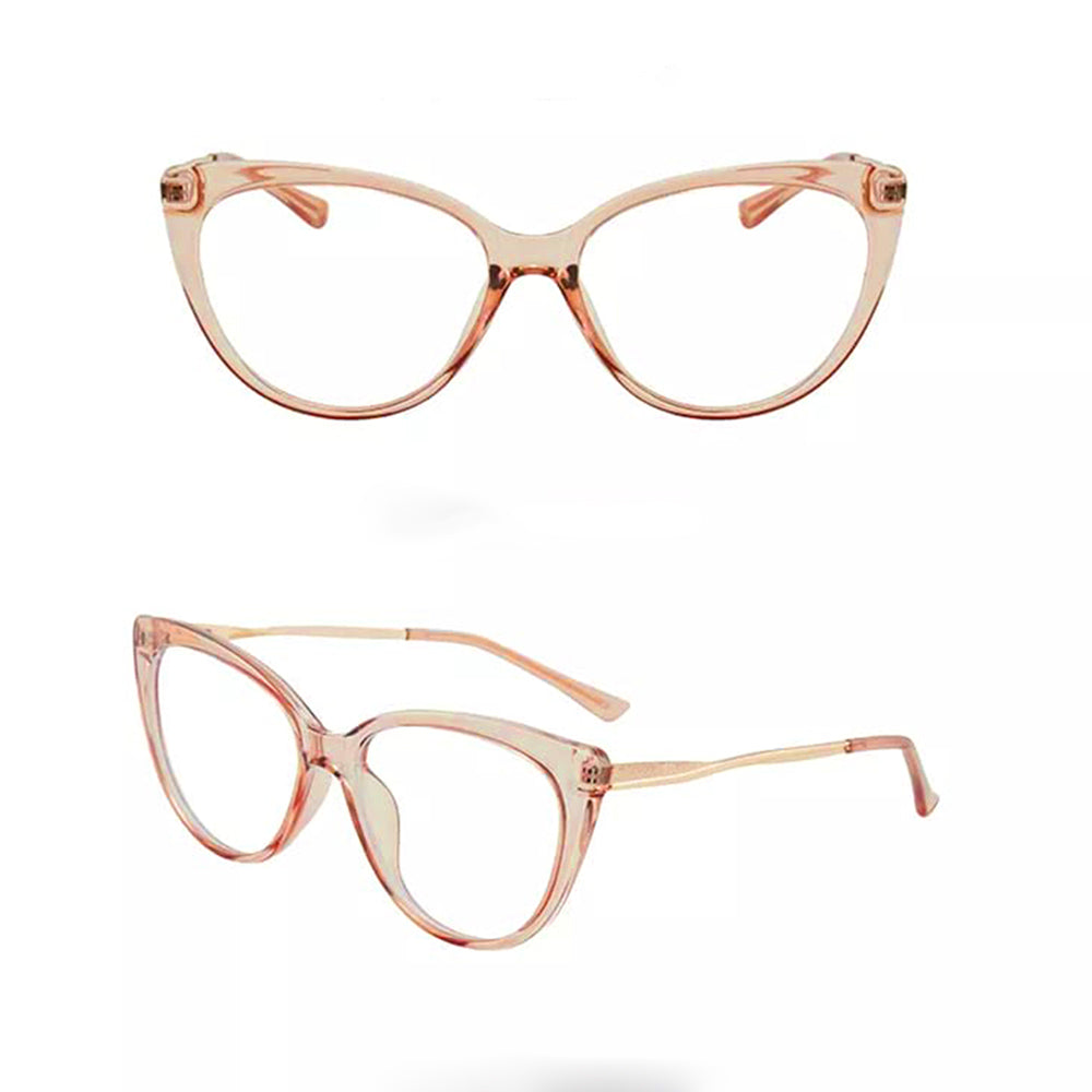 Techsuit - Anti-Blue Light Glasses Reflex Metal (F5018-C6) - Cat Eye - Brown