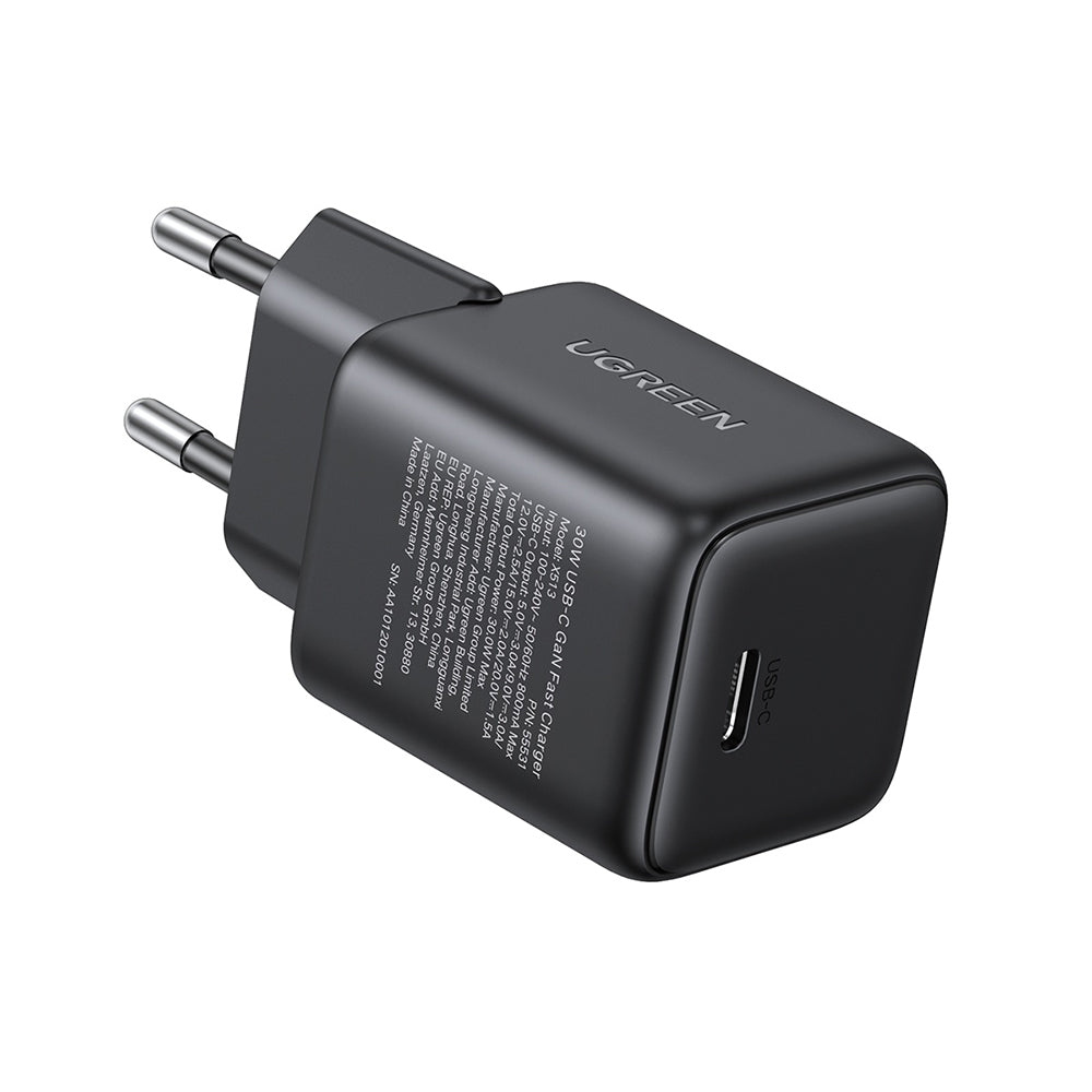 Ugreen - Wall Charger X513 (65007) - USB-C, GaN, Fast Charging, 30W, QC4, 5V/3A - Black