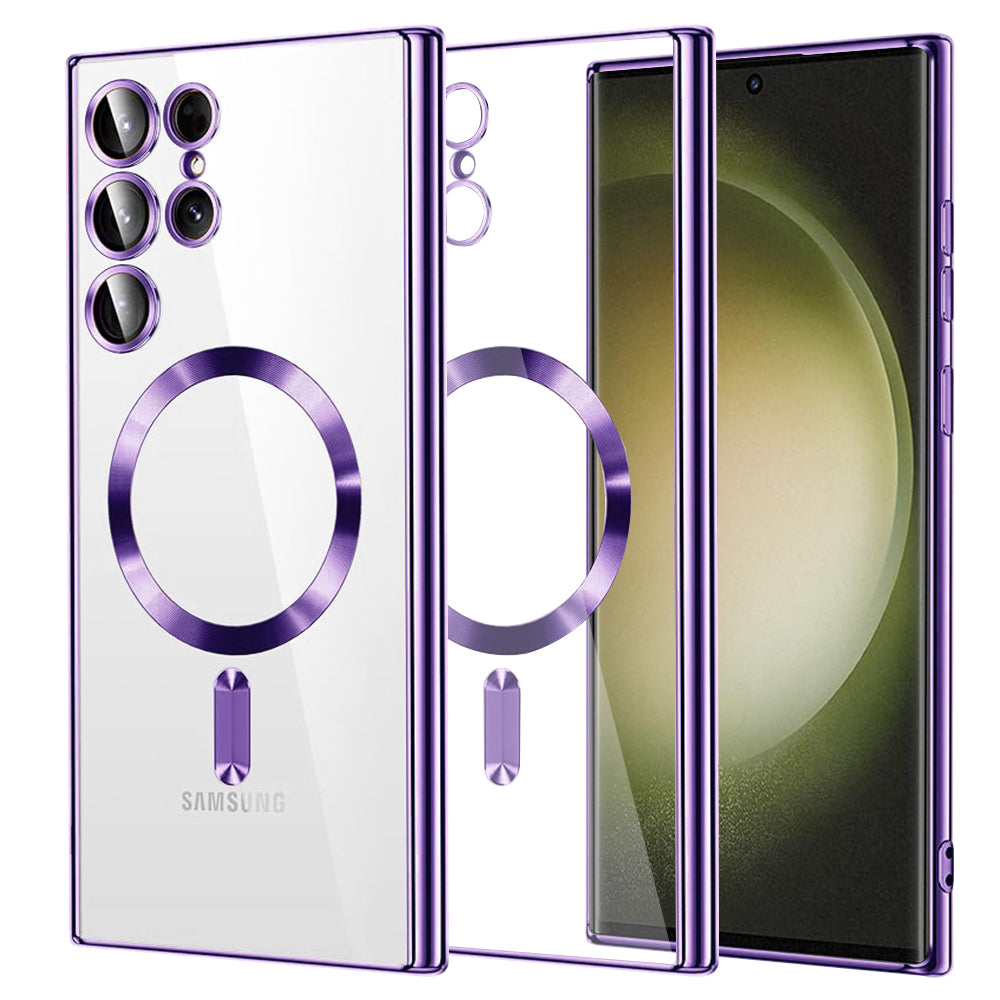 TechSuit Husa de protectie Techsuit Luxury Crystal MagSafe compatibil cu Samsung Galaxy S23 Ultra, Mov Deschis