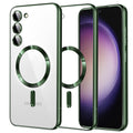 Husa de protectie Techsuit Luxury Crystal MagSafe compatibil cu Samsung Galaxy S23, Verde inchis