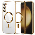Husa de protectie Techsuit Luxury Crystal MagSafe compatibil cu Samsung Galaxy S23 Plus, Auriu