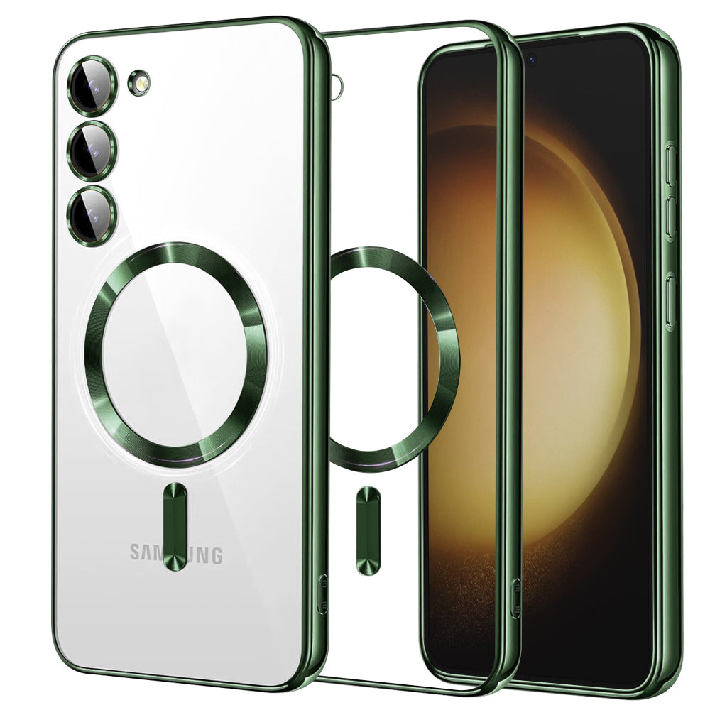 Husa de protectie Techsuit Luxury Crystal MagSafe compatibil cu Samsung Galaxy S23 Plus, Verde inchis