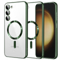 Husa de protectie Techsuit Luxury Crystal MagSafe compatibil cu Samsung Galaxy S23 Plus, Verde inchis