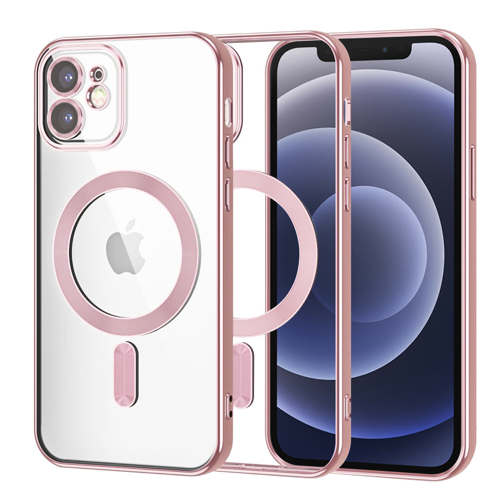 Husa de protectie Techsuit Luxury Crystal MagSafe compatibil cu iPhone 12, Roz