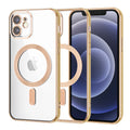 Husa de protectie Techsuit Luxury Crystal MagSafe compatibil cu iPhone 12, Auriu