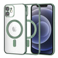 Husa de protectie Techsuit Luxury Crystal MagSafe compatibil cu iPhone 12, Verde inchis