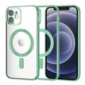 Husa de protectie Techsuit Luxury Crystal MagSafe compatibil cu iPhone 12, Verde deschis