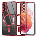 Husa de protectie Techsuit Luxury Crystal MagSafe compatibil cu Samsung Galaxy S21 5G, Roșu