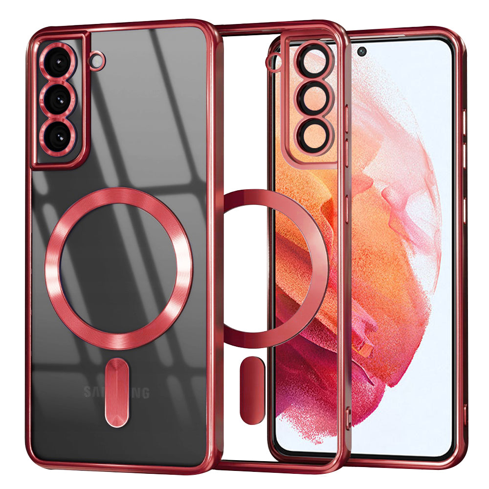 Husa de protectie Techsuit Luxury Crystal MagSafe compatibil cu Samsung Galaxy S21 5G, Roșu