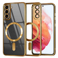 Techsuit Luxury Crystal MagSafe védőtok, Samsung Galaxy S21 5G kompatibilis, Arany