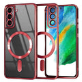TechSuit Husa de protectie Techsuit Luxury Crystal MagSafe compatibil cu Samsung Galaxy S21 FE 5G, Rosu