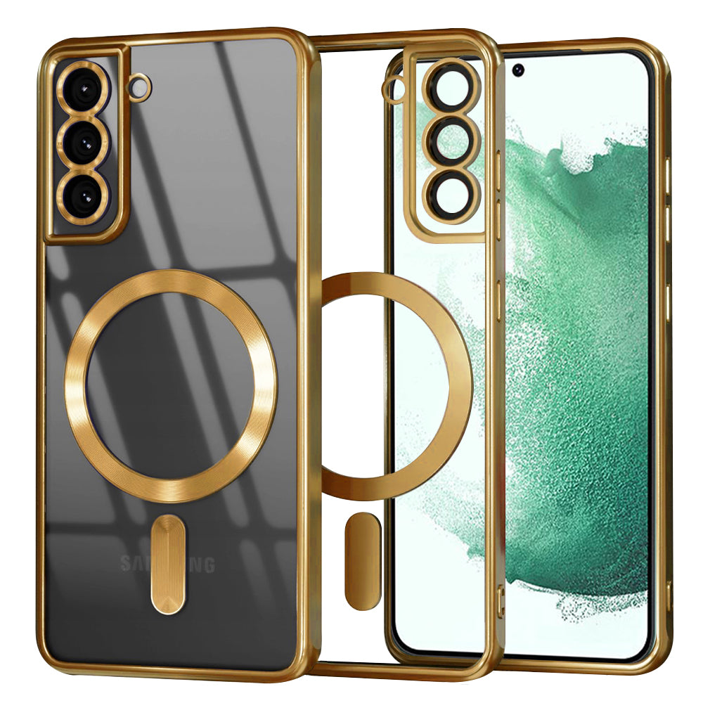 Husa de protectie Techsuit Luxury Crystal MagSafe compatibil cu Samsung Galaxy S22 Plus 5G, Auriu