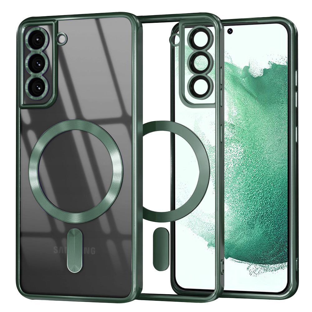 Husa de protectie Techsuit Luxury Crystal MagSafe compatibil cu Samsung Galaxy S22 Plus 5G, Verde inchis