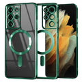 Husa de protectie Techsuit Luxury Crystal MagSafe compatibil cu Samsung Galaxy S21 Ultra 5G, Verde deschis