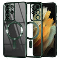 Husa de protectie Techsuit Luxury Crystal MagSafe compatibil cu Samsung Galaxy S21 Ultra 5G, Verde inchis