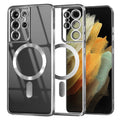 Husa de protectie Techsuit Luxury Crystal MagSafe compatibil cu Samsung Galaxy S21 Ultra 5G, Argintiu