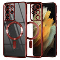 Husa de protectie Techsuit Luxury Crystal MagSafe compatibil cu Samsung Galaxy S21 Ultra 5G, Roșu