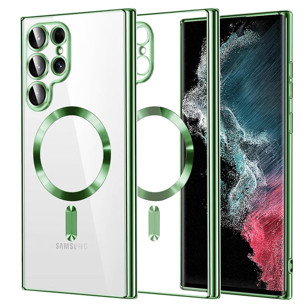 Husa de protectie Techsuit Luxury Crystal MagSafe compatibil cu Samsung Galaxy S22 Ultra 5G, Verde deschis