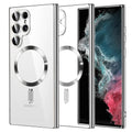 Husa de protectie Techsuit Luxury Crystal MagSafe compatibil cu Samsung Galaxy S22 Ultra 5G, Argintiu