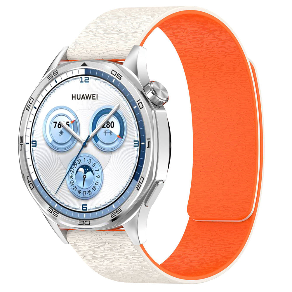Techsuit - Watchband 18mm (W074) - Huawei Watch GT 4 (41mm)/W1/Honor Watch S1/Garmin Venu 2S/Vivoactive 4S - Beige / Ora
