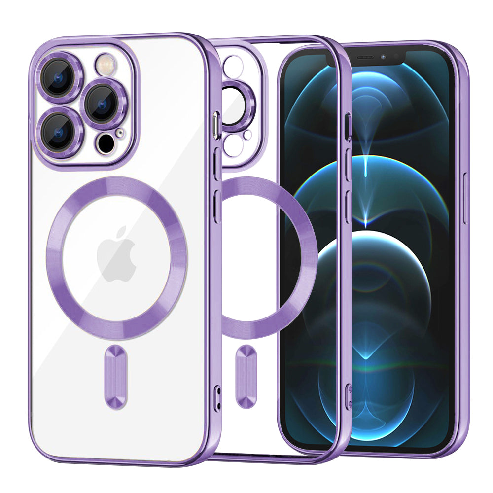 Husa de protectie Techsuit Luxury Crystal MagSafe compatibil cu iPhone 12 Pro Max, Mov