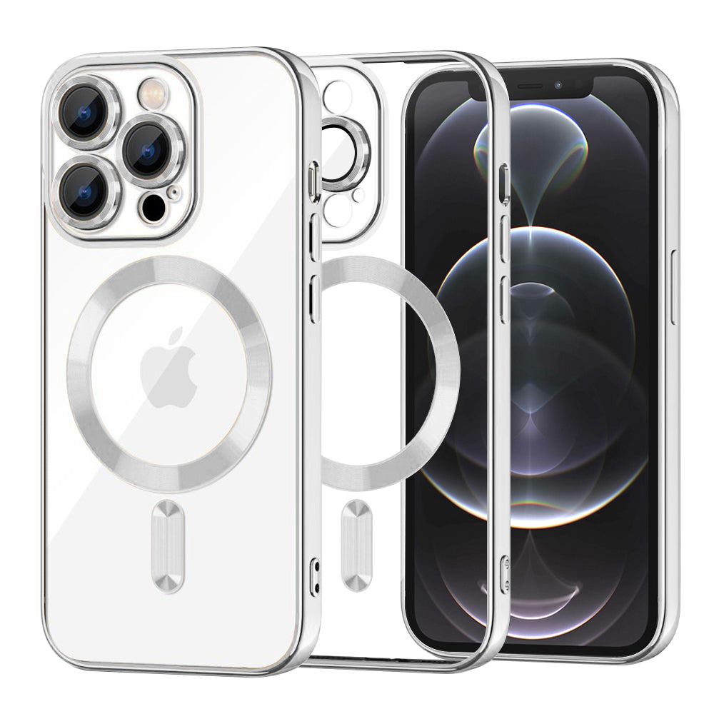 Husa de protectie Techsuit Luxury Crystal MagSafe compatibil cu iPhone 12 Pro, Argintiu
