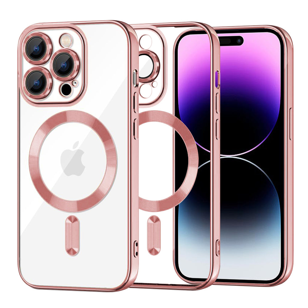 Husa de protectie Techsuit Luxury Crystal MagSafe compatibil cu iPhone 14 Pro Max, Roz