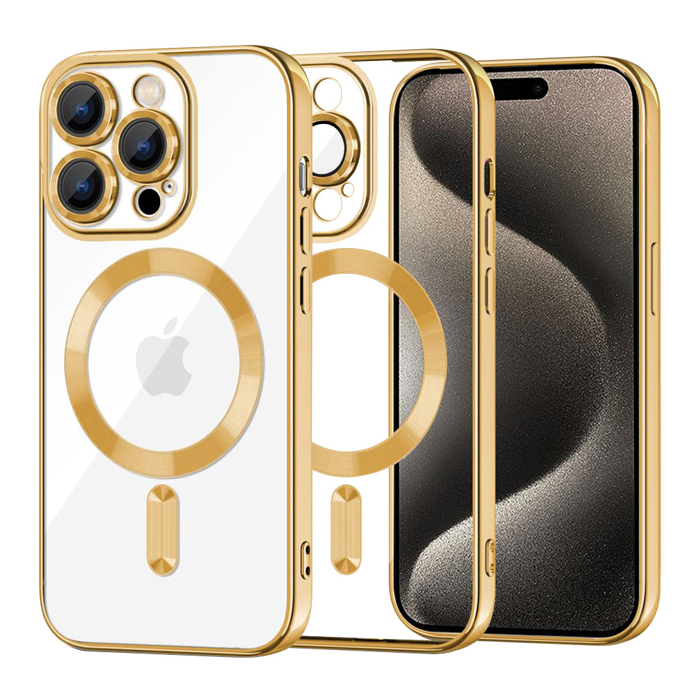 TechSuit Husa de protectie Techsuit Luxury Crystal MagSafe compatibil cu iPhone 15 Pro Max, Auriu