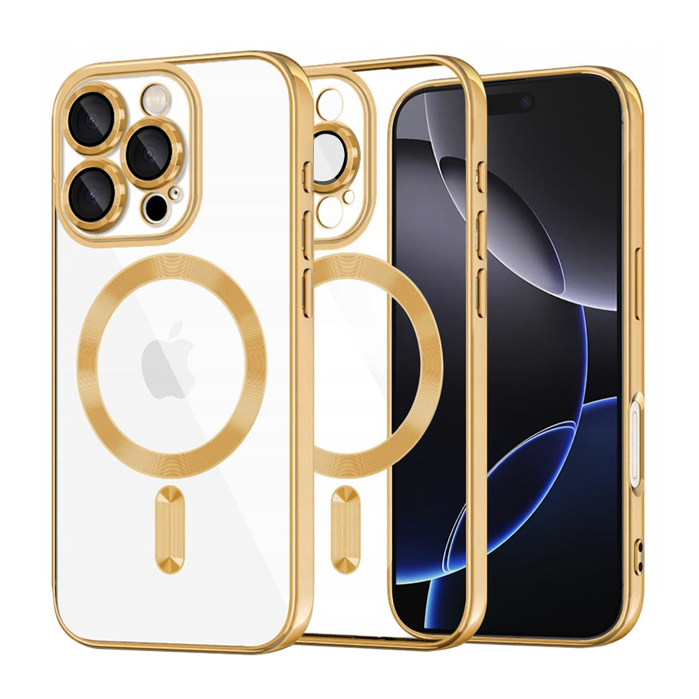 TechSuit Husa de protectie Techsuit Luxury Crystal MagSafe compatibil cu iPhone 16 Pro Max, Auriu