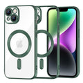 Husa de protectie Techsuit Luxury Crystal MagSafe compatibil cu iPhone 14, Verde inchis