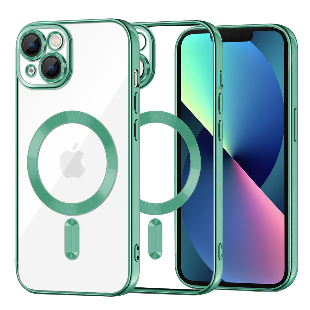 TechSuit Husa de protectie Techsuit Luxury Crystal MagSafe compatibil cu iPhone 13, Verde Deschis