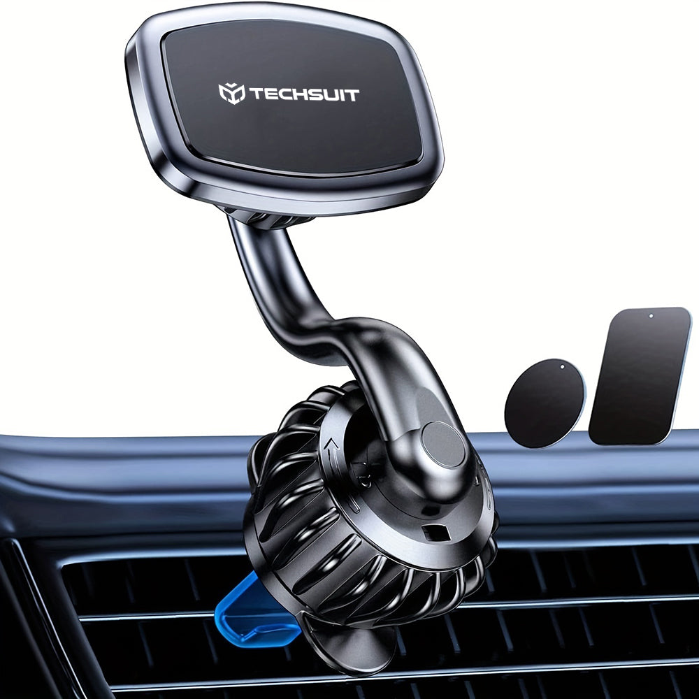 Techsuit - Car Holder AirFix (S3) - with Metal Plates, for Air Vent, Magnetic Car Mount N52, 360° Rotation, Universal - 